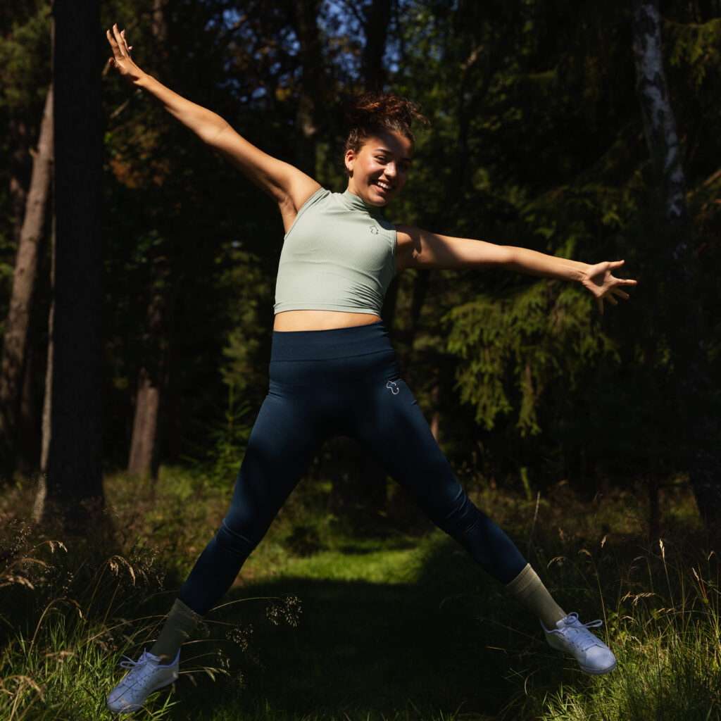 High Neck Ribbed Tank Top - Eucalyptus Green - Image 2