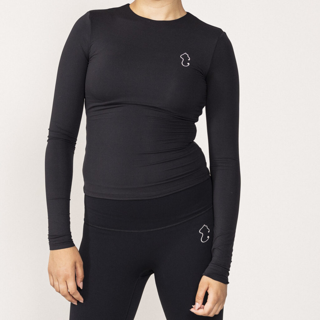 Long-Sleeve Stretchy Top - Midnight Black