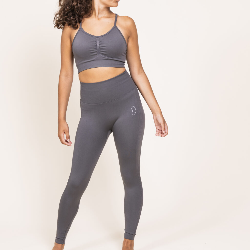 Scrunched Yoga Bra - Cave Grey - Image 8