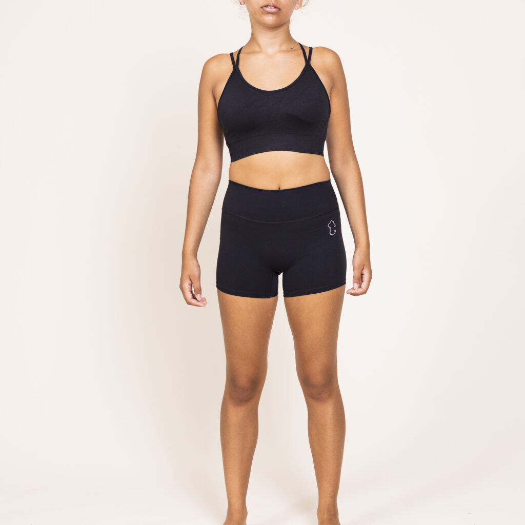 Scrunched Yoga Bra - Midnight Black