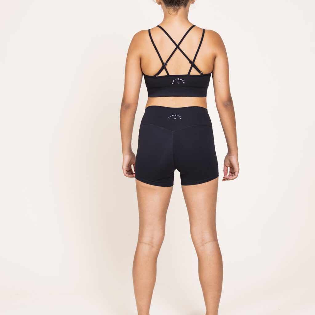 Cross Straps Yoga Bra - Midnight Black - Image 2