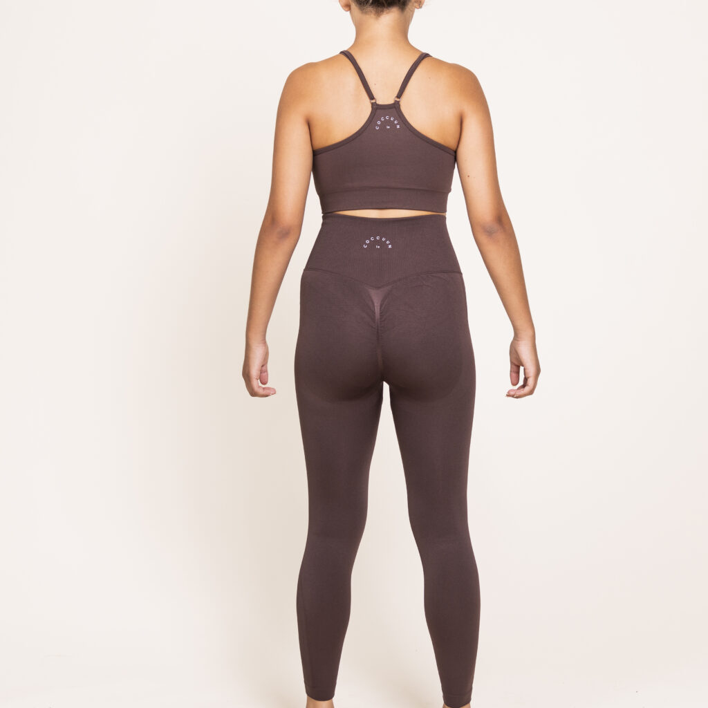 Scrunched Yoga Bra - Cocoa Brown - Image 8