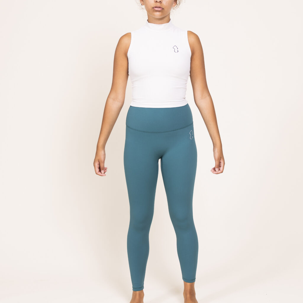 High Neck Ribbed Tank Top - Snow White