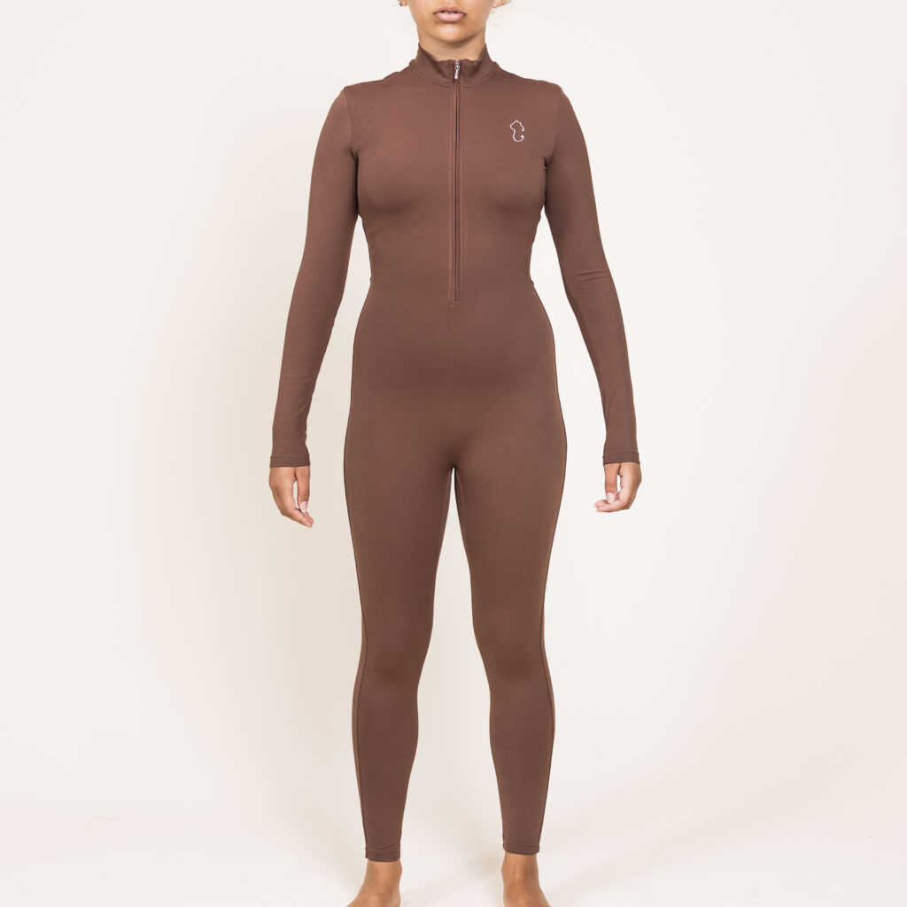 Long-Sleeve Full-Length Bodysuit - Cocoa Brown - Image 11