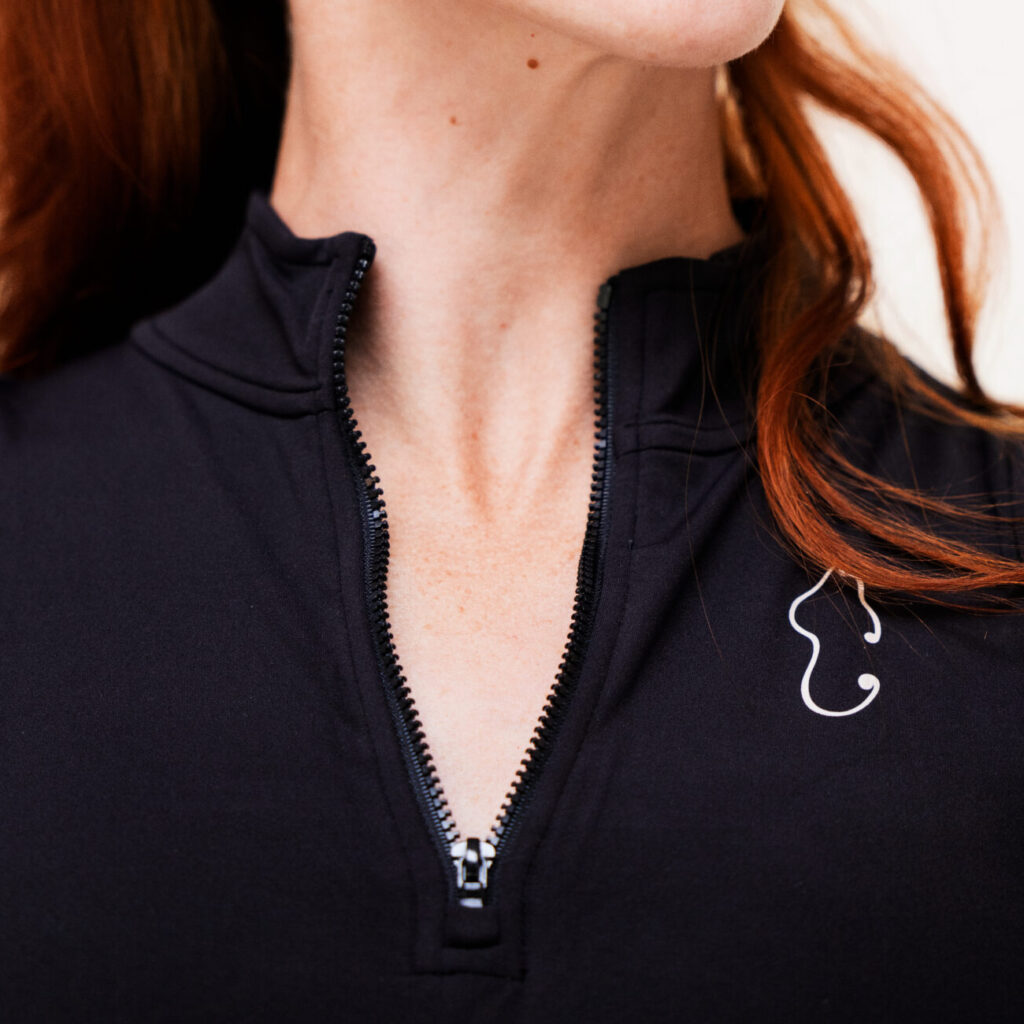 High Neck Tank Top With Zipper - Midnight Black - Image 2