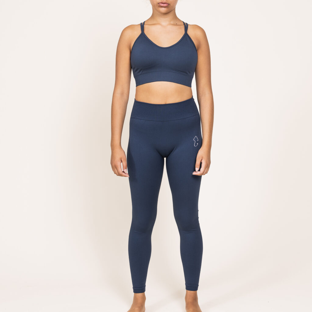 High Waist Scrunch Tights – Navy Blue - Image 14