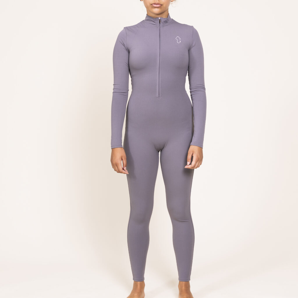 Long-Sleeve Full-Length Bodysuit - Slate Grey - Image 12