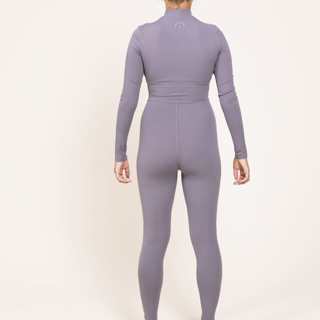 Long-Sleeve Full-Length Bodysuit - Slate Grey - Image 14