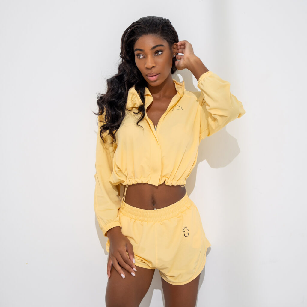 Casual Meshy Athletic Shorts - Lemonade Yellow - Image 3